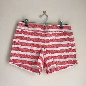J Crew Red and White Knot Chino Shorts